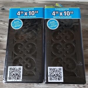 Decor Grates Scroll Design Floor Register ST410-8, 4"x10", 4 pack